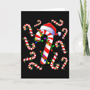 Rot-Weiße Weihnachts-Candy-Cane-Santa-Lichter Kett Karte