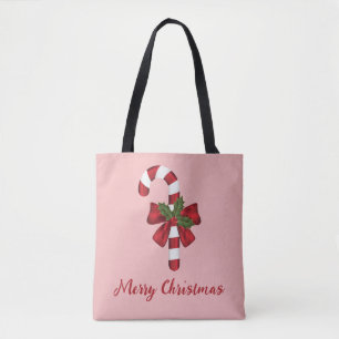 Rot-Weiße Weihnachts-Zuckerstange und Text Tasche