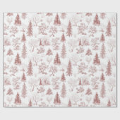 Rot-Weiße-Weihnachtsbäume Geschenkpapier (Flach)