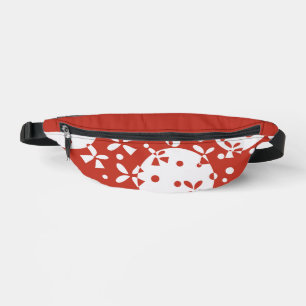 Rot Weiße Weihnachtsglocken Feiertagsmuster Bauchtasche