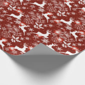 Rot-weiße Weihnachtsmuster mit Rentierwrap Geschenkpapier (Ecke)