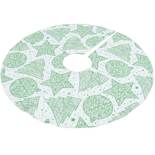 Rot-weiße Weihnachtsmuster Polyester Weihnachtsbaumdecke (Schrägansicht)