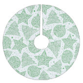 Rot-weiße Weihnachtsmuster Polyester Weihnachtsbaumdecke (Vorderseite)