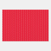 Rot weiße, weiße Linien und Punkte Weihnachtsfeier Geschenkpapier Set (Vorderseite)