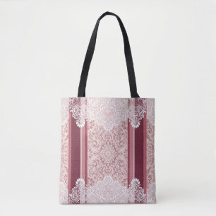 Rot-weißer Boho-Paisley-Druck AI-Kunst Tasche