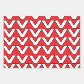 Rot-weißer Chevron-Streifen Geschenkpapier Set (Vorderseite)
