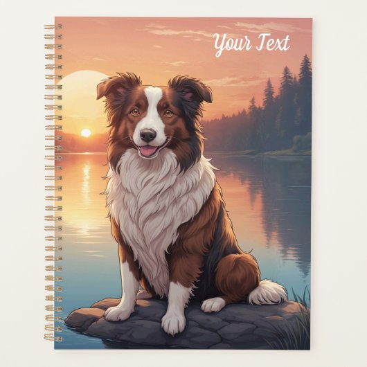 Rot-weißer Collie am See Planer (Vorderseite)