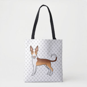 Rot-weißer Drahthaar-Ibiza-Hund & Pfoten Tasche
