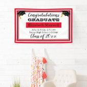 Rot | Weißer Glückwunsch Graduierender Abschluss Banner (Insitu)