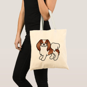 Rot-Weißer Japan-Chin-Cartoon-Hund Tragetasche
