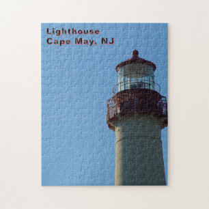 Rot-Weißer Leuchtturm, Cape May, NJ Puzzle