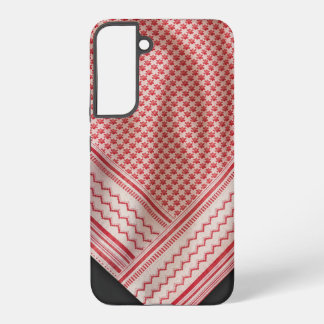 Rot-Weißer Shemagh Keffiyeh drapiert, Schwarz Samsung Galaxy Hülle