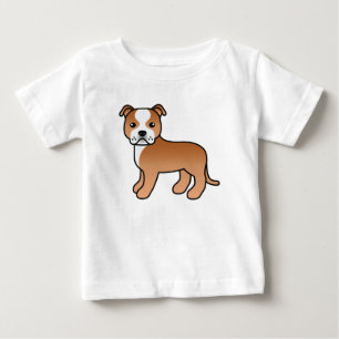 Rot-weißer Staffordshire Bull Terrier Hund Baby T-shirt