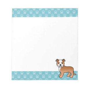 Rot-Weißer Staffordshire Bull Terrier Hund Notizblock