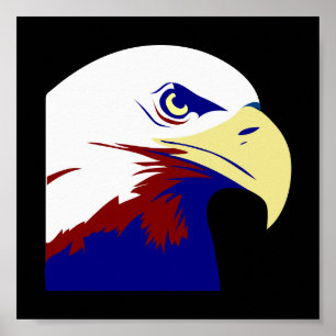 Rot-, weißer u. Blaueramerikaner Eagle Poster