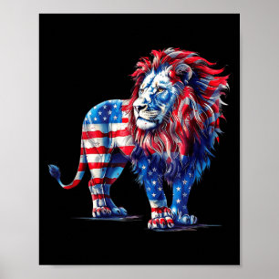 Rot weißer und blauer Löwe  Poster