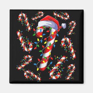Rot-Weißer Zuckerstangen-Weihnachtsmann-Christmas- Magnet