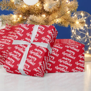 Rot-Weißes benutzerdefiniertes Template Frohe Weih Geschenkpapier