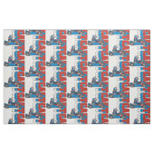 Rot, weißes Blau gehen Wagen Stoff (Fat Quarter (45,7 x 55,9 cm))