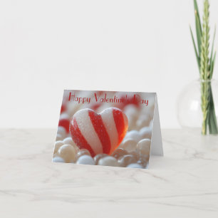 Rot-Weißes Candy Heart Valentinsgruß Feiertagskarte
