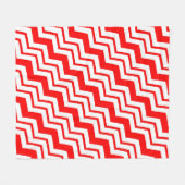 Rot-Weißes Chevron-Zickzack-Musterdesign Fleecedecke (Vorderseite (Horizontal))