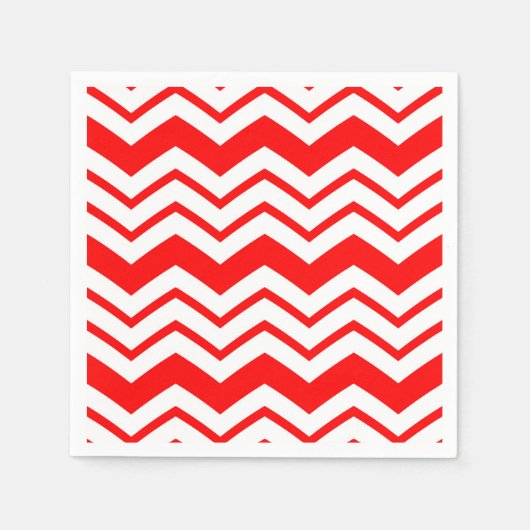Rot-Weißes Chevron-Zickzack-Musterdesign Serviette (Vorderseite)