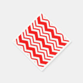 Rot-Weißes Chevron-Zickzack-Musterdesign Serviette (Ecke)