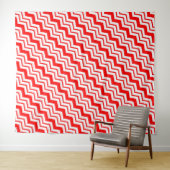 Rot-Weißes Chevron-Zickzack-Musterdesign Wandteppich (Beispiel (Horizontal))