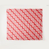 Rot-Weißes Chevron-Zickzack-Musterdesign Wandteppich (Vorderseite (Horizontal))