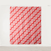 Rot-Weißes Chevron-Zickzack-Musterdesign Wandteppich (Vorderseite)