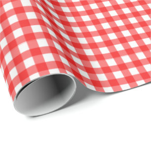 Rot Weißes Gingham Wrapping Paper Geschenkpapier