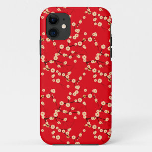 Rot-Weißes Japanisches Kirschblütenmuster Case-Mate iPhone Hülle