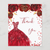 Rot weißes Kleid Blumengebäck Geburtstag Danke Bud Flyer (Vorne)