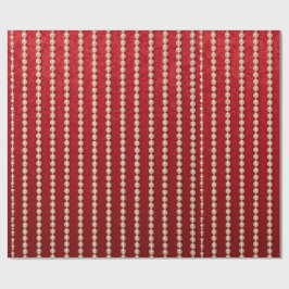 Rot-weißes Perlen-Design im Velours-Look Geschenkpapier