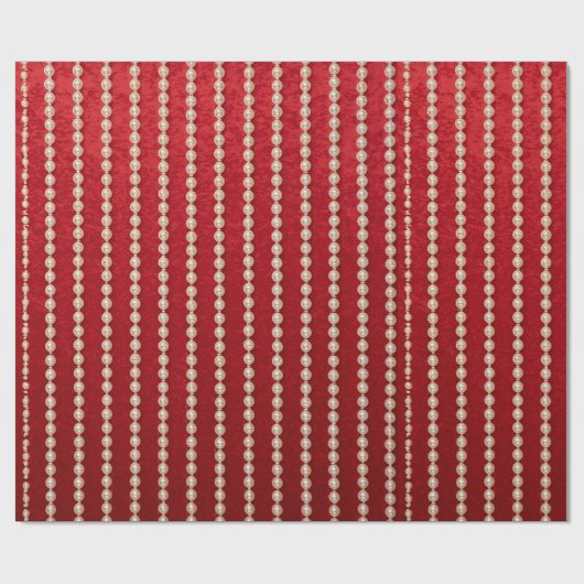 Rot-weißes Perlen-Design im Velours-Look Geschenkpapier (Flach)
