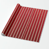 Rot-weißes Perlen-Design im Velours-Look Geschenkpapier (Ungerollt)