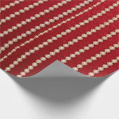 Rot-weißes Perlen-Design im Velours-Look Geschenkpapier (Ecke)