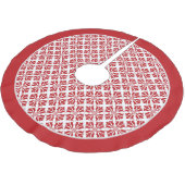 Rot-Weißes Pfefferminzbonbon-Muster Polyester Weihnachtsbaumdecke (Schrägansicht)