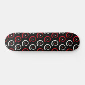 Rot & Weißes Spiral Muster Skateboard (Horizontal)