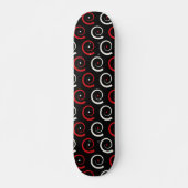 Rot & Weißes Spiral Muster Skateboard (Vorne)