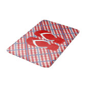 Rot-, weißes und Blaueskariertes mit drehen Badematte (Schrägansicht)