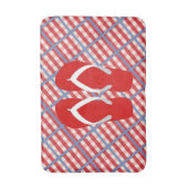 Rot-, weißes und Blaueskariertes mit drehen Badematte (Vorderseite Vertikal)