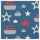 Rot-, weißes und Blaueskräuselnfelsen-Gewebe Stoff (Nahaufnahme)