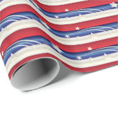 Rot-, weißes und Blauespatriotisches Geschenkpapier (Rolleneckpunkt)