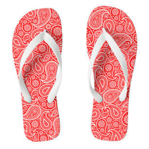 Rot-Weißes Vintage-Paisleymuster Badesandalen