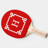 Rot-Weißgriechischer Schlüsselrahmen #2 Initialmon Tischtennis Schläger (Seitenansicht)