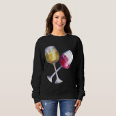 Rot-Weißweingläser Sweatshirt (Vorne ganz)