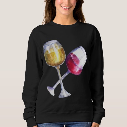 Rot-Weißweingläser Sweatshirt (Vorderseite)