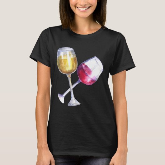 Rot-Weißweingläser T-Shirt (Vorderseite)