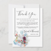 ROT WHITE & ORANGE FLORAL ELEGANT DANKE EINLADUNG (Vorderseite)